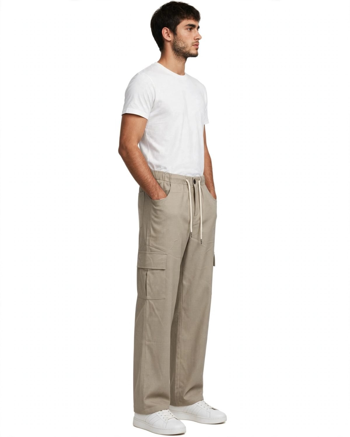 Creamy Linen Cargo Pants